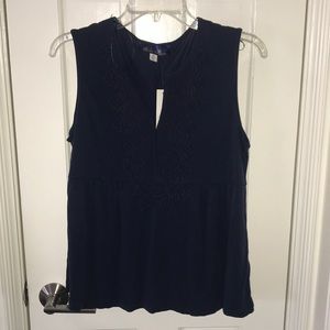 Francesca’s Navy Peplum Blouse